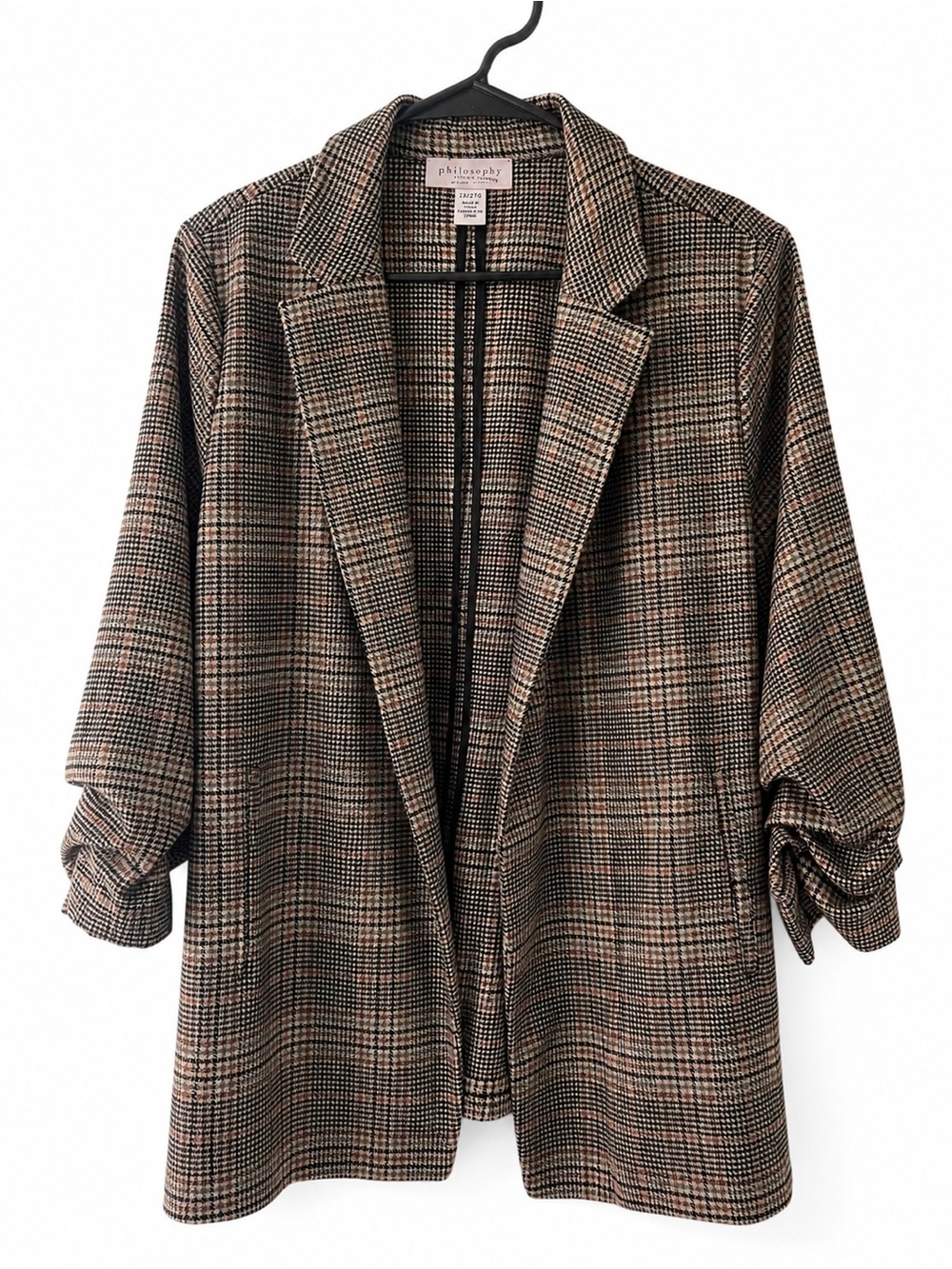 Philosophy Checked Brown Plaid Blazer Jacket